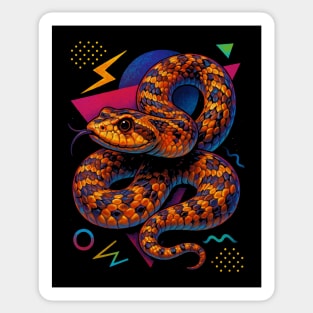 Retro Neon Hognose Snake Sticker